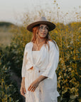 Rancher | Womens Sand Wide Brim Felt Fedora Hat