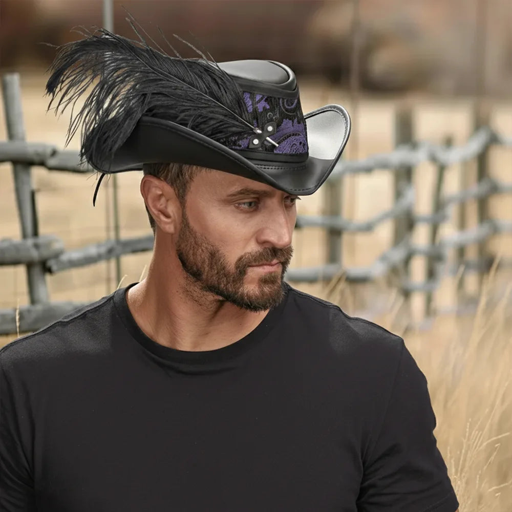Reversible Ren | Mens Leather Festival Hat