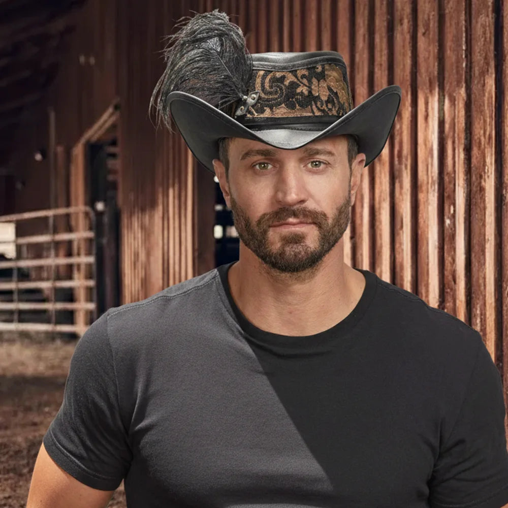 Reversible Ren | Mens Leather Festival Hat