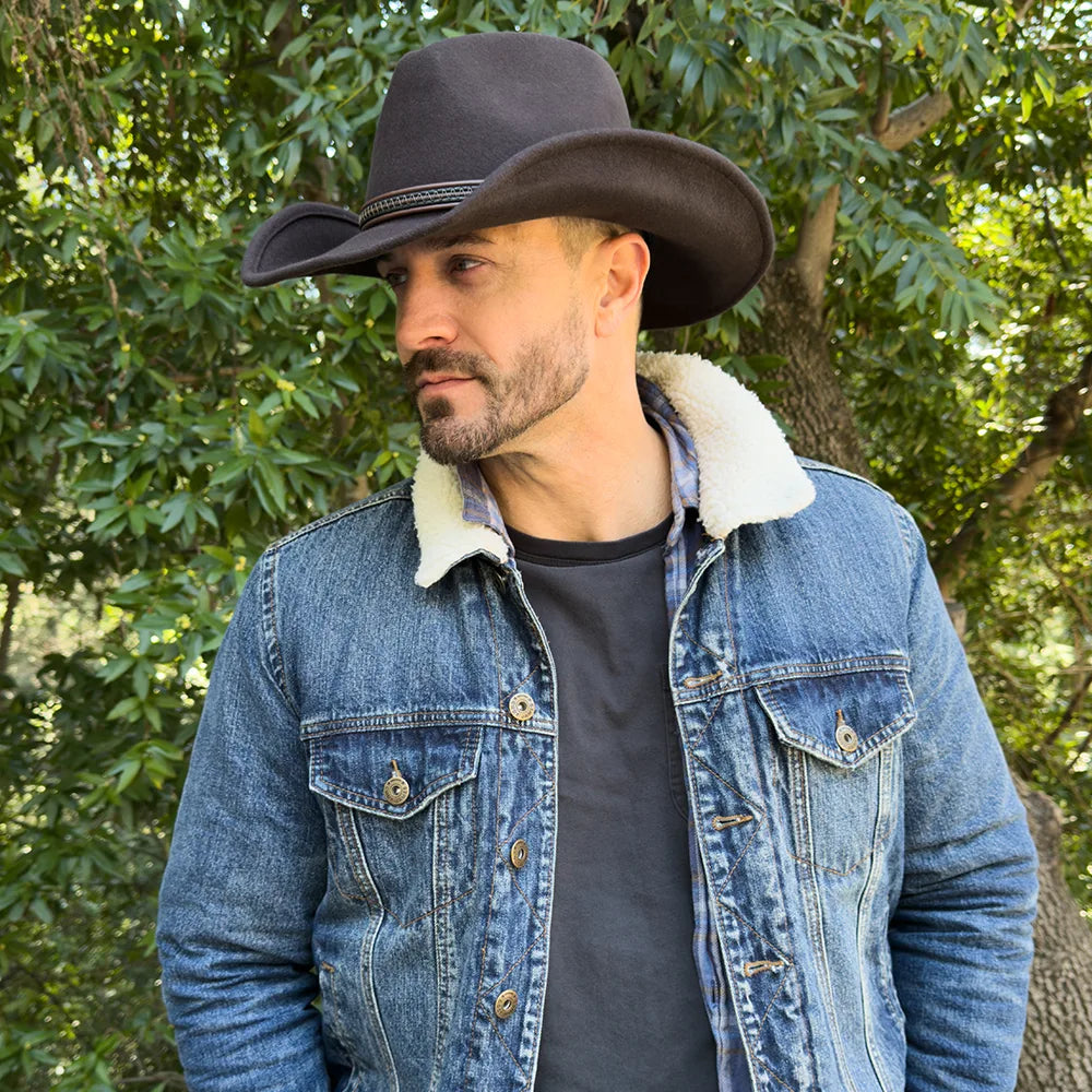 Showdown | Mens Brown Wool Felt Crushable Western Outback Cowboy Hat