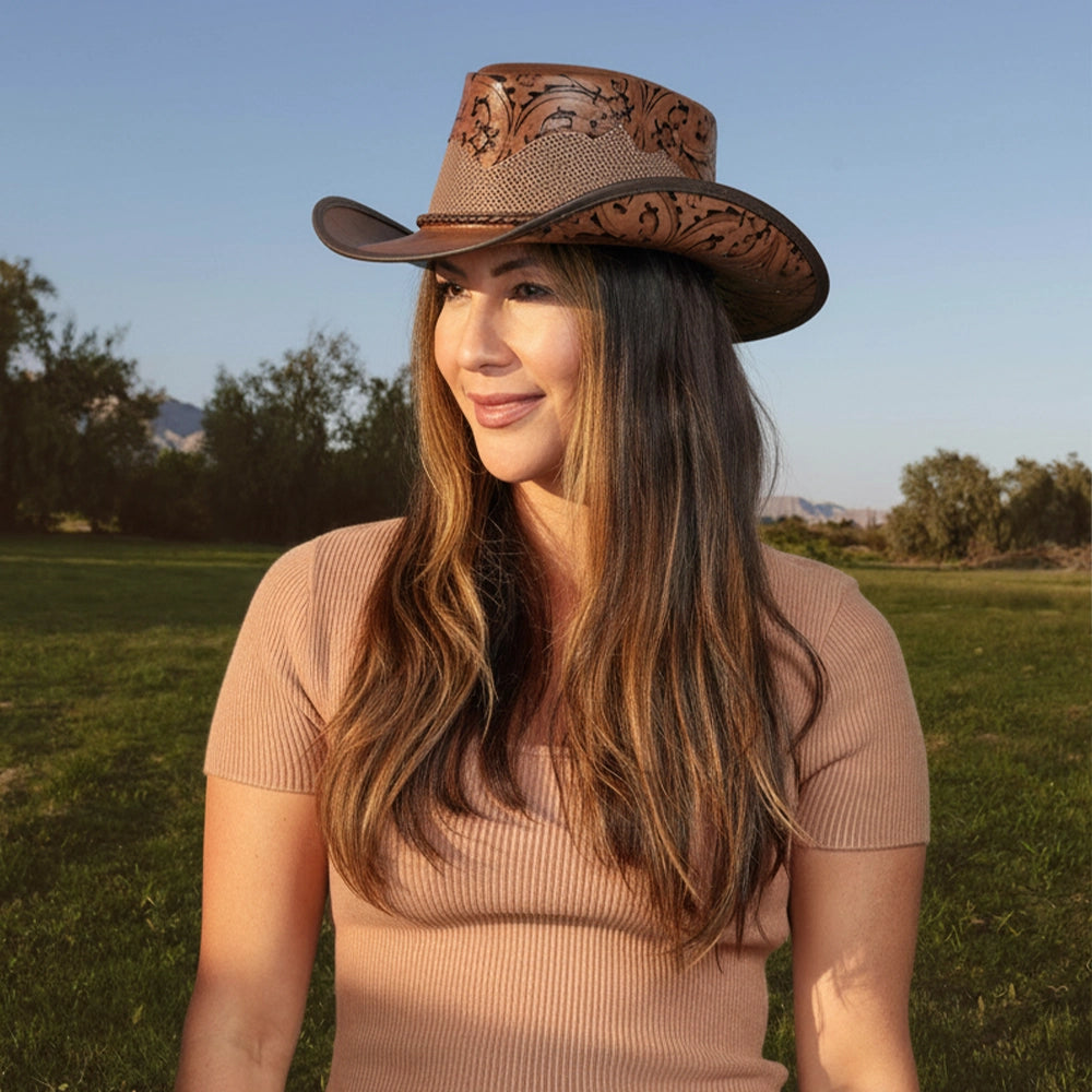 Sierra | Womens American Leather Cowgirl Hat