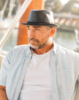 Soho | Mens Trilby Leather Fedora Hat