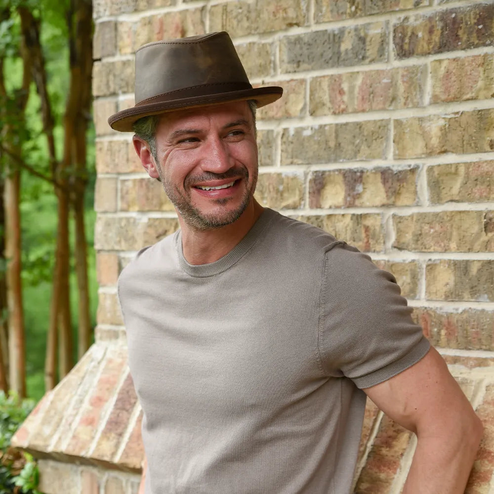 Soho | Mens Trilby Leather Fedora Hat
