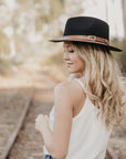 Summit | Womens Felt Leather Fedora Hat