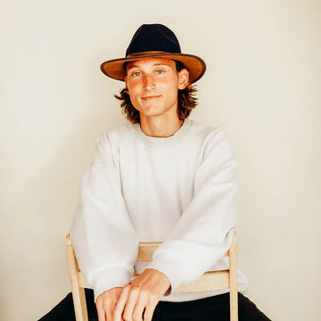 Summit | Mens Coal Felt Leather Fedora Hat