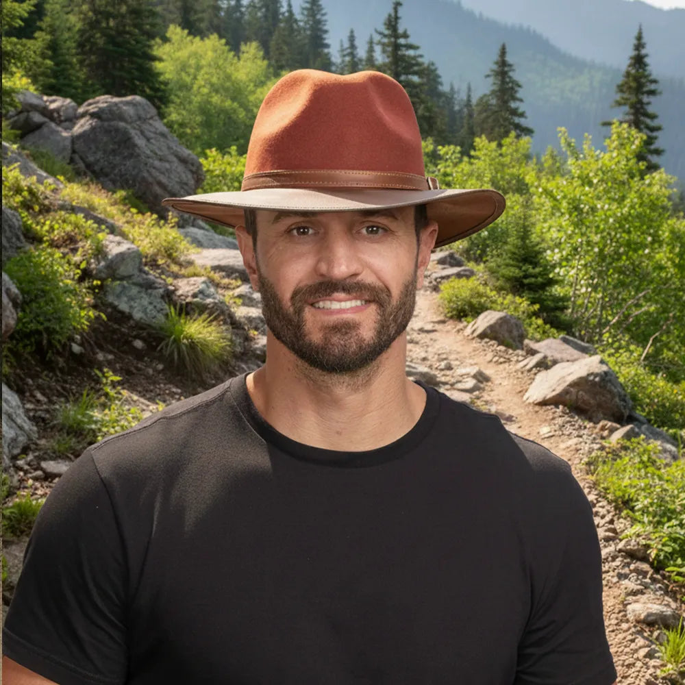 Summit | Mens Felt Leather Fedora Hat