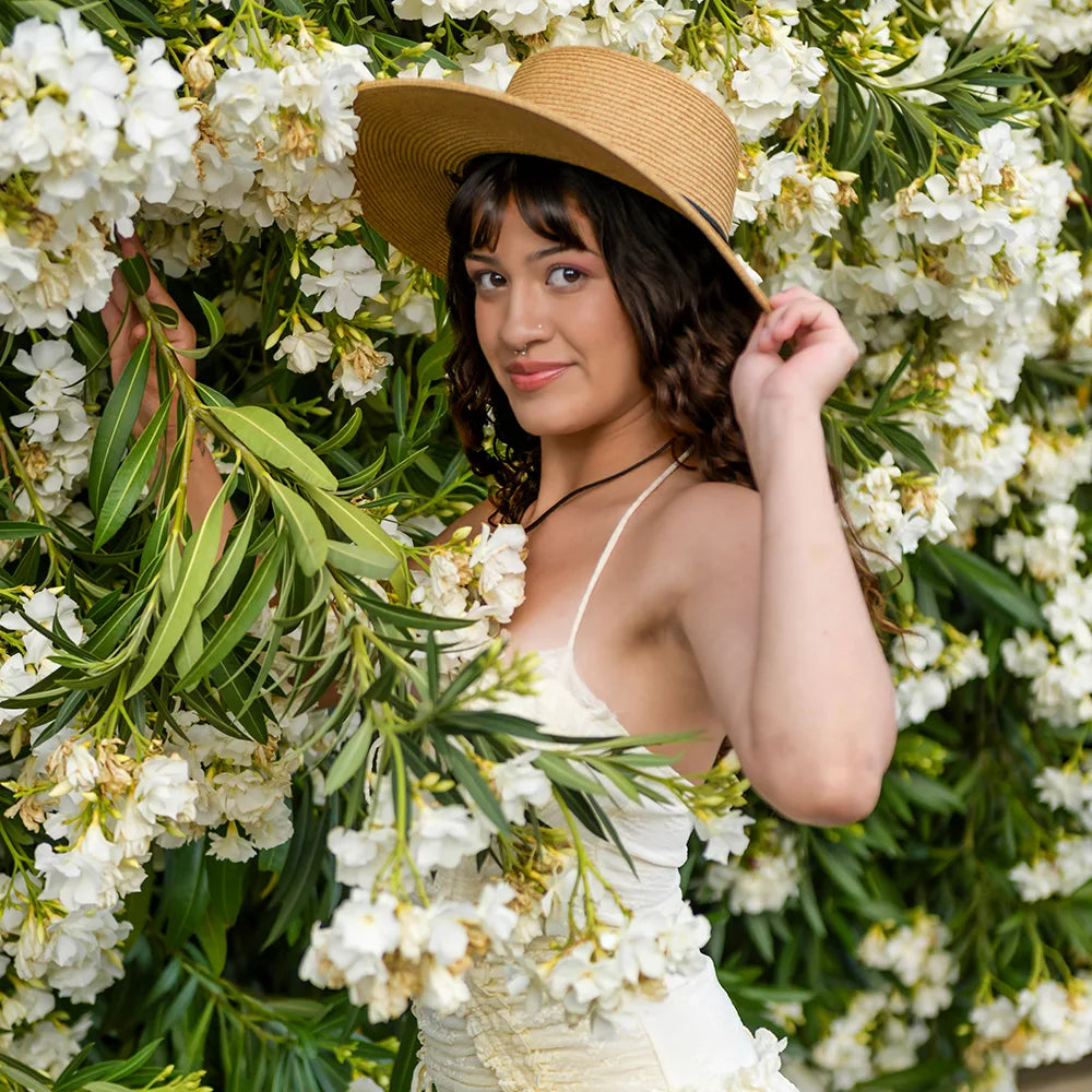 Trevi | Womens Wide Brim Straw Sun Hat