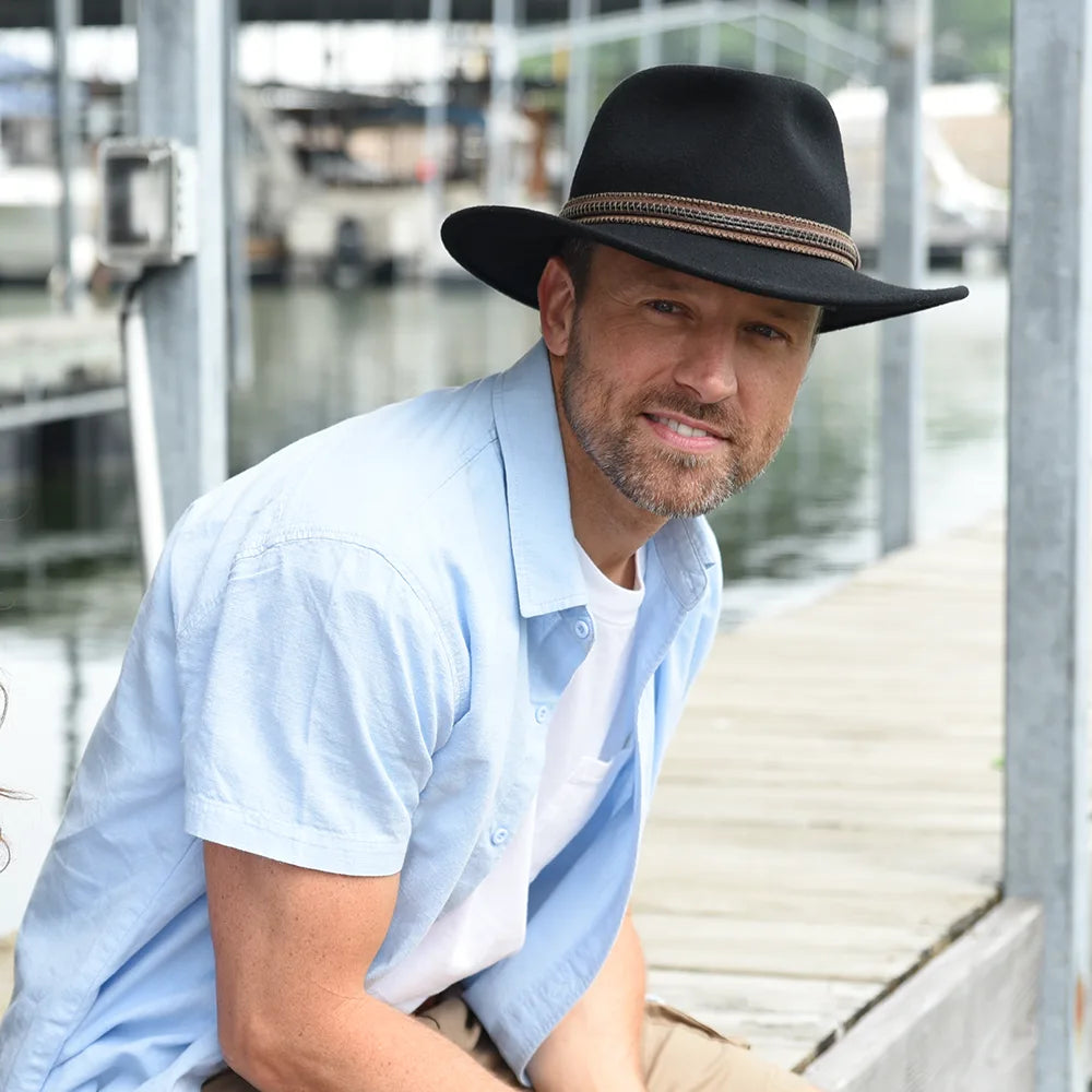 Zion | Mens Crushable Wool Felt Outback Hat – American Hat Makers