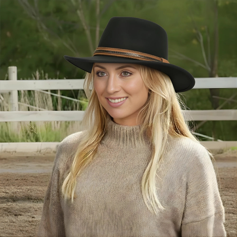 Zion | Womens Crushable Wool Felt Outback Hat