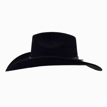 Ace High | Mens Black Suede Teardrop Crown Rancher Cowboy Hat