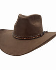 Ace High | Mens Suede Teardrop Crown Rancher Cowboy Hat