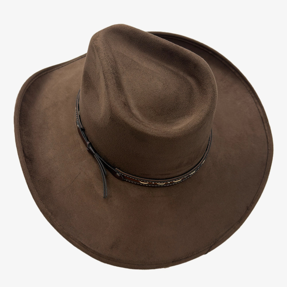 Ace High | Mens Suede Teardrop Crown Rancher Cowboy Hat