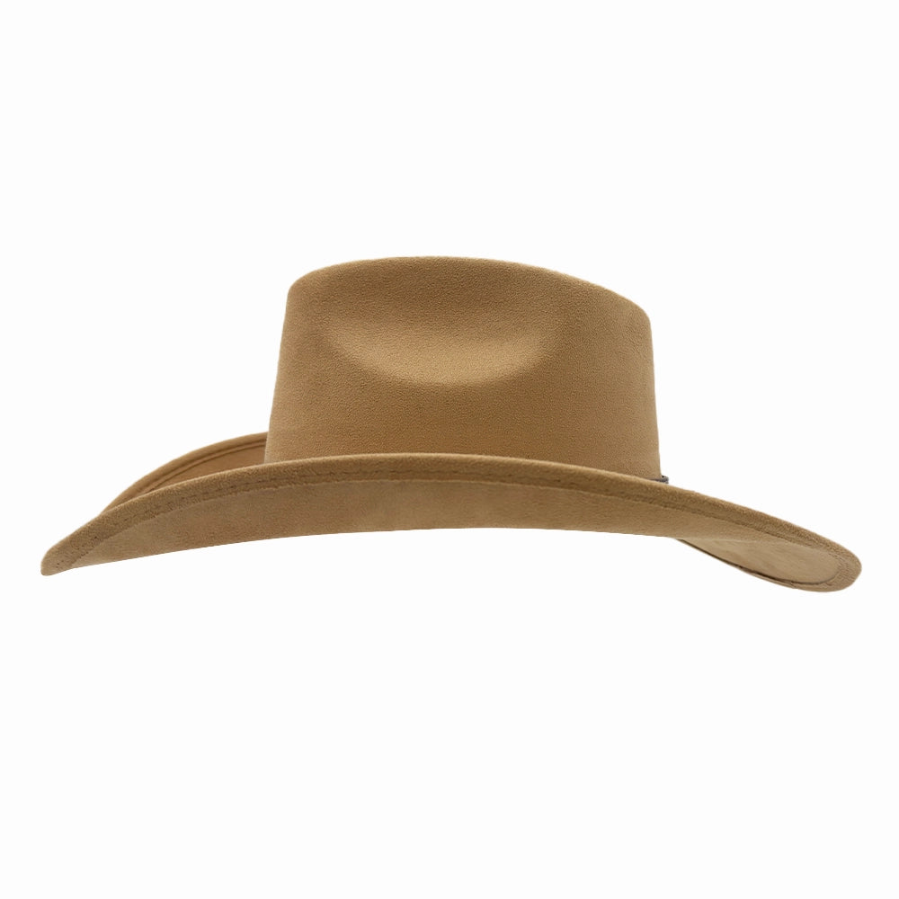 Ace High | Womens Camel Suede Teardrop Crown Rancher Cowgirl Hat