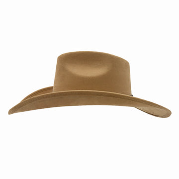 Ace High | Womens Camel Suede Teardrop Crown Rancher Cowgirl Hat