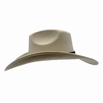 Ace High | Mens Cream Suede Teardrop Crown Rancher Cowboy Hat