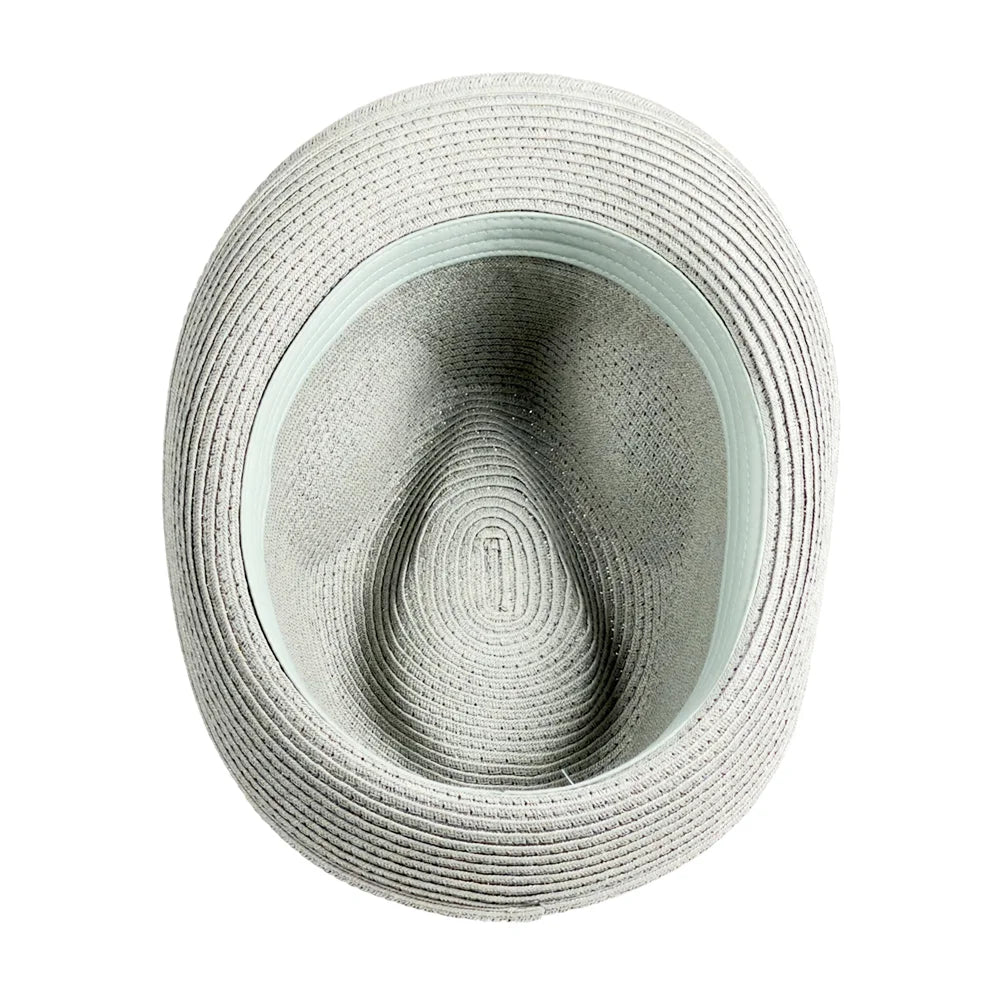 Alex | Mens Gray Teardrop Straw Fedora Hat