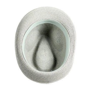 Alex | Mens Gray Teardrop Straw Fedora Hat