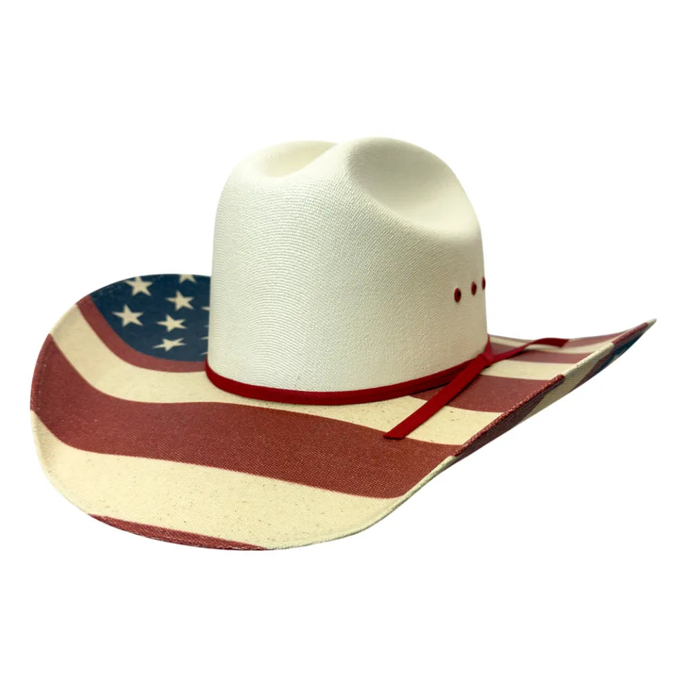 Allegiance | Mens White Canvas Straw Cowboy Hat