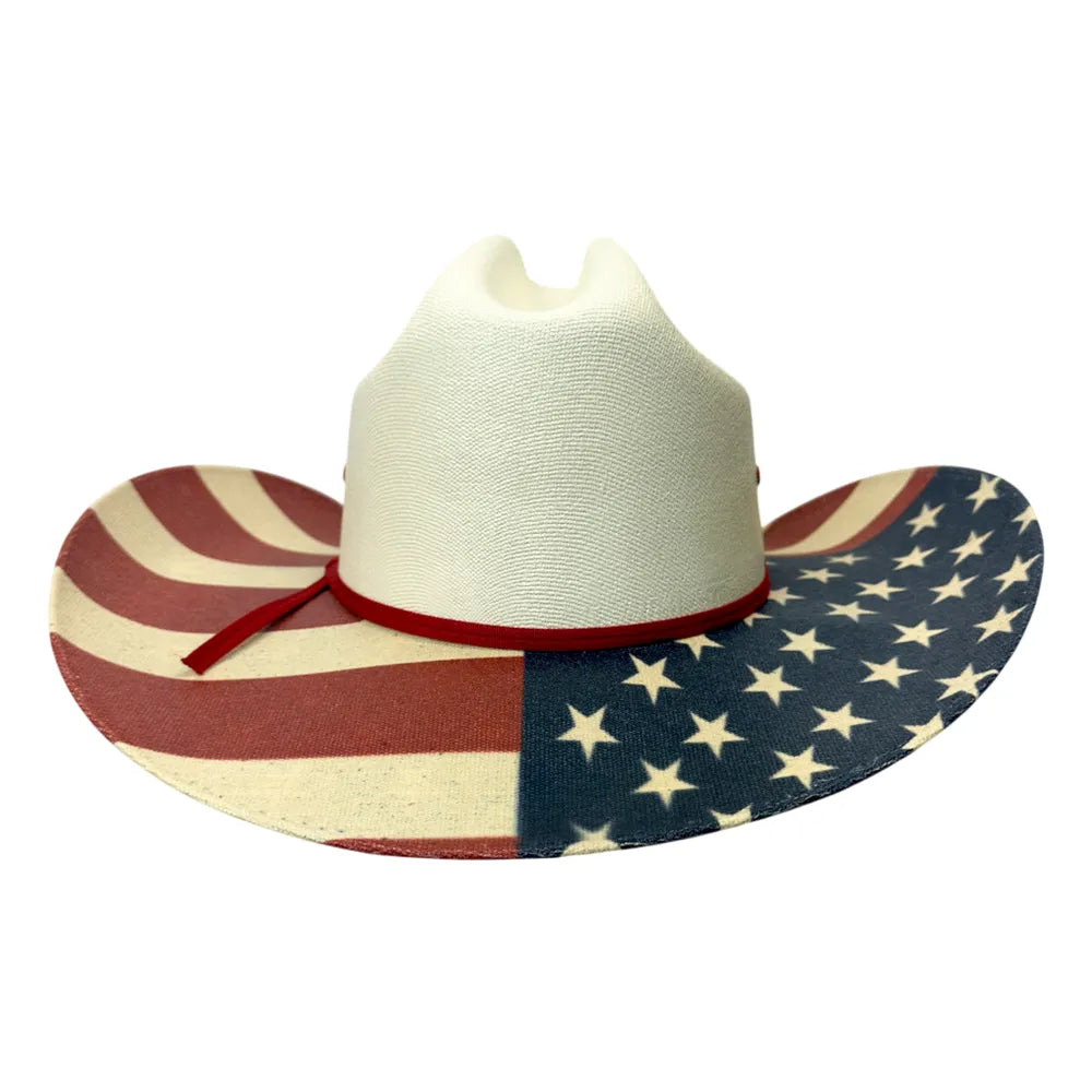 Allegiance | Mens White Canvas Straw Cowboy Hat