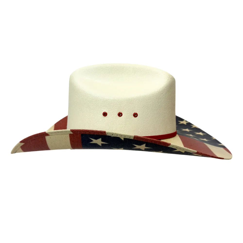 Allegiance | Mens White Canvas Straw Cowboy Hat