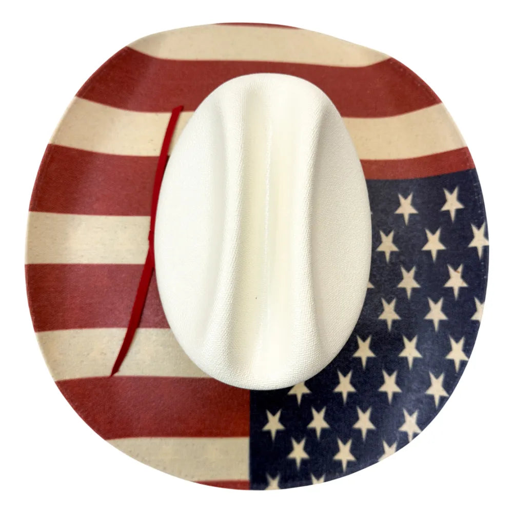 Allegiance | Mens White Canvas Straw Cowboy Hat