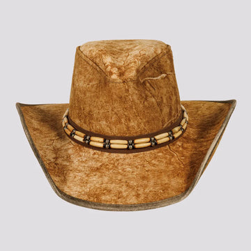 Ambush | Mens Jurassic Leather Outback Hat with Bead Trim