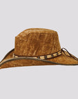 Ambush | Mens Leather Outback Hat with Bead Trim