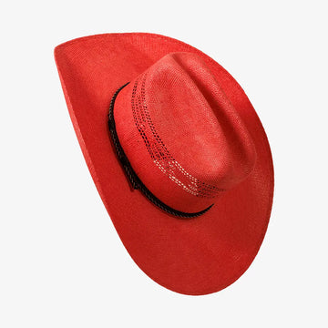 American Maverick | Mens Coral Vented Crown Bangora Straw Cowboy Hat