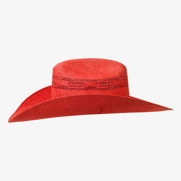 American Maverick | Mens Coral Vented Crown Bangora Straw Cowboy Hat