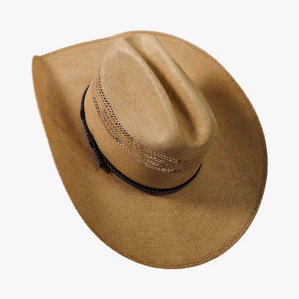 American Maverick | Mens Tan Vented Crown Bangora Straw Cowboy Hat