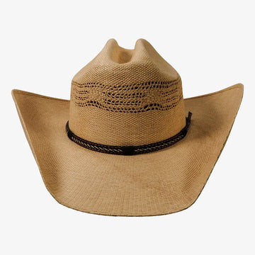 American Maverick | Mens Tan Vented Crown Bangora Straw Cowboy Hat