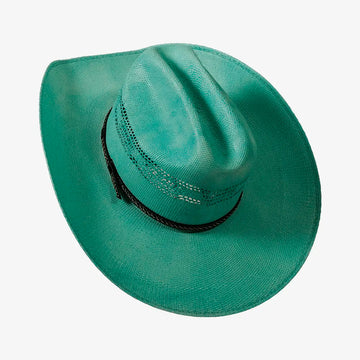 American Maverick | Mens Turquoise Vented Crown Bangora Straw Cowboy Hat