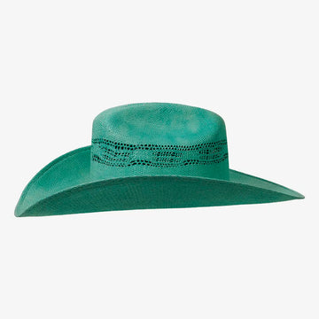 American Maverick | Mens Turquoise Vented Crown Bangora Straw Cowboy Hat