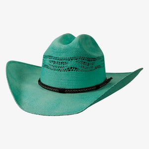 American Maverick | Mens Turquoise Vented Crown Bangora Straw Cowboy Hat