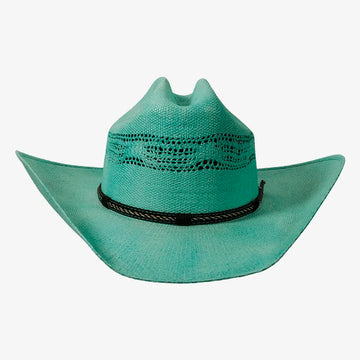 American Maverick | Mens Turquoise Vented Crown Bangora Straw Cowboy Hat
