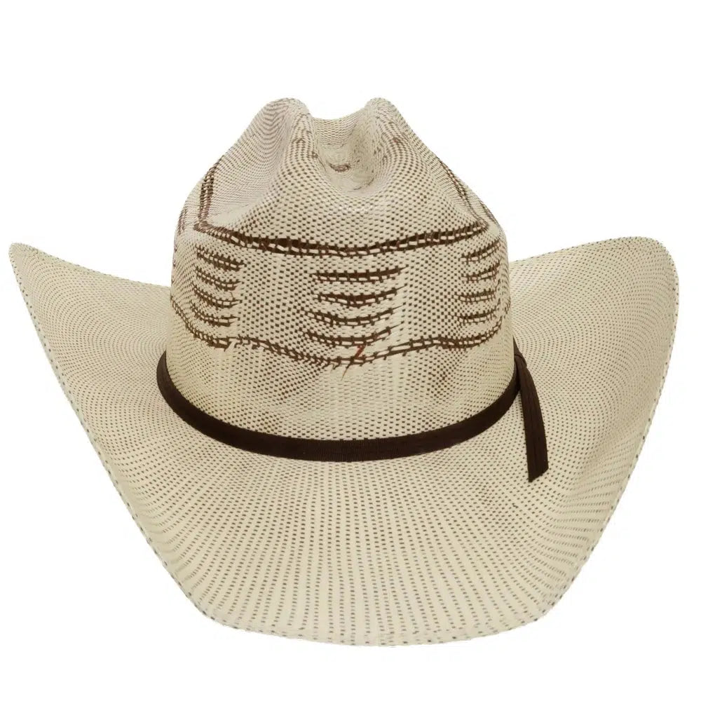 american trail straw cowboy hat top view