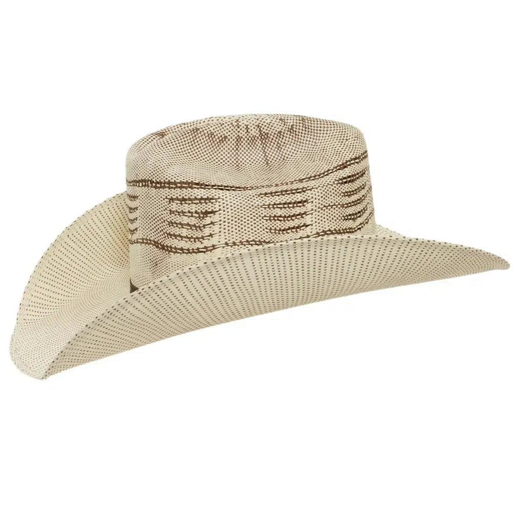 american trail straw cowboy hat side view