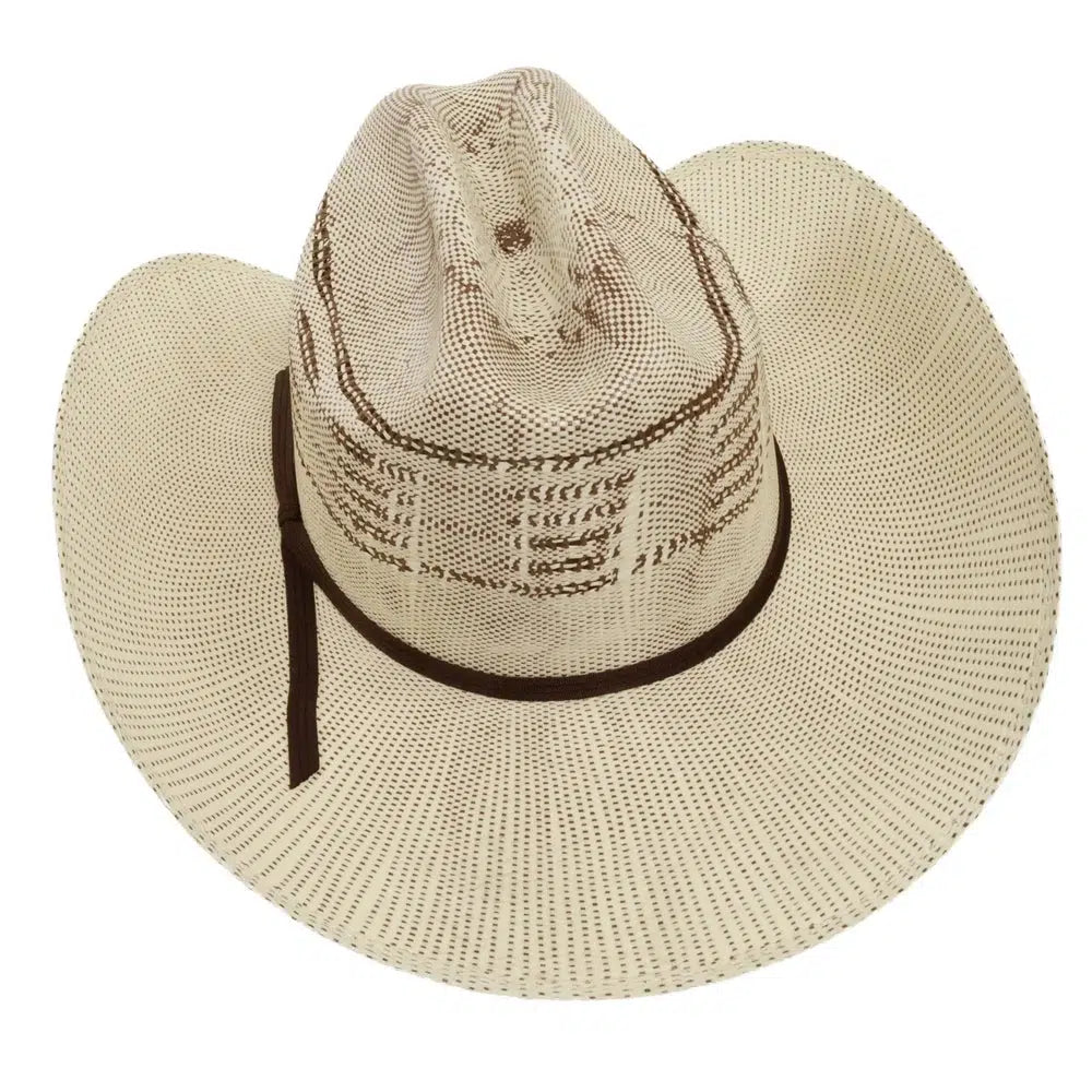 american trail straw cowboy hat back view