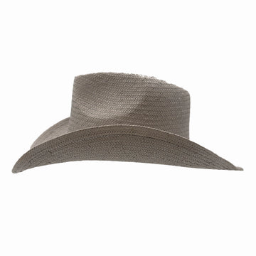 Avery | Mens Gray Pinch Front Western Curled Straw Cowboy Hat