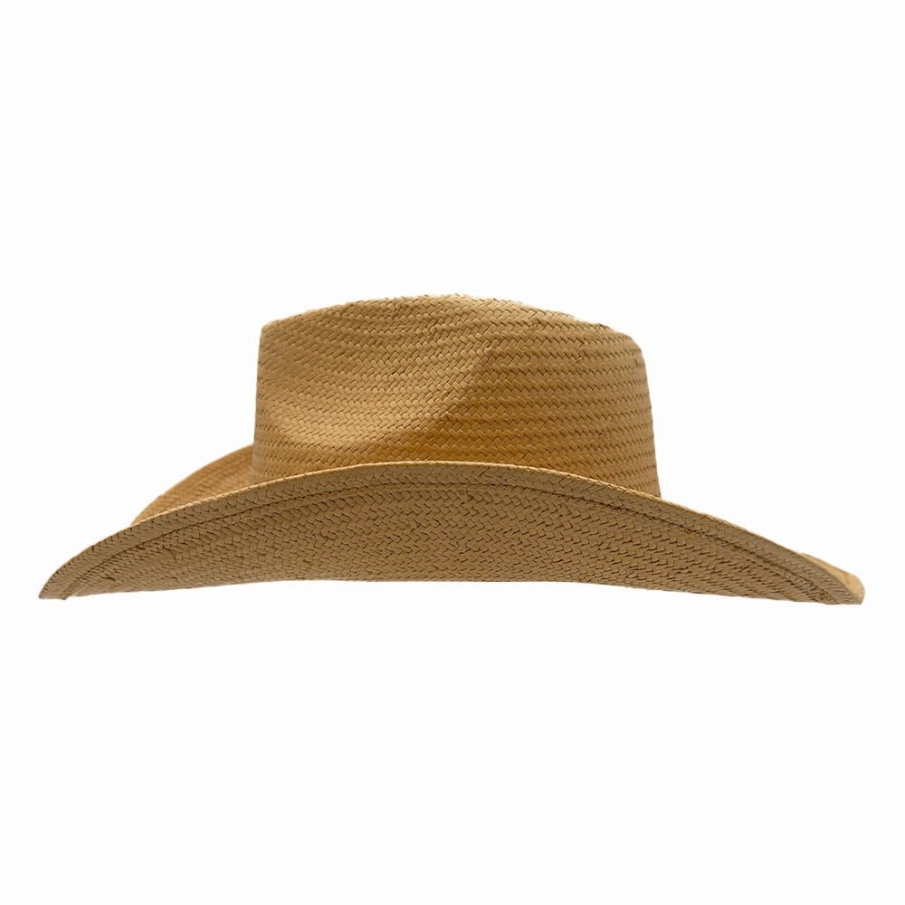 Avery | Mens Tea Pinch Front Western Curled Straw Cowboy Hat