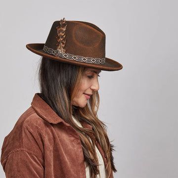 Backroad | Womens Rust Felt Fedora Hat