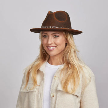 Backroad | Womens Rust Felt Fedora Hat