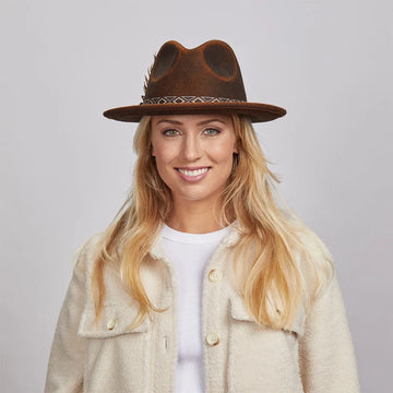 Backroad | Womens Rust Felt Fedora Hat