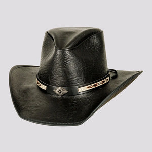 Badlands | Mens Black Buffalo Leather Cowboy Hat