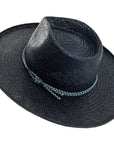 Bailey Navy Sun Straw Hat Angled View