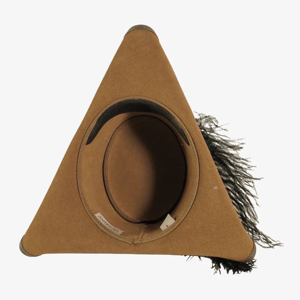 Barbossa | Womens Leather Tricron Hat with Feather Plume