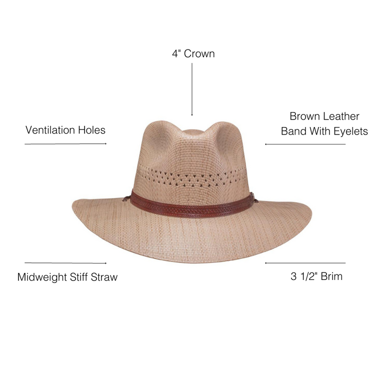Barcelona Mens Wide Brim Straw Sun Hat American Hat Makers