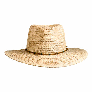 Beach Comber | Womens Natural Teardrop Straw Fedora Hat