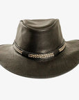Bison | Mens Bison Leather Packable Outback Hat
