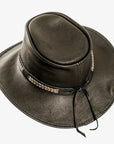 Bison | Mens Bison Leather Packable Outback Hat